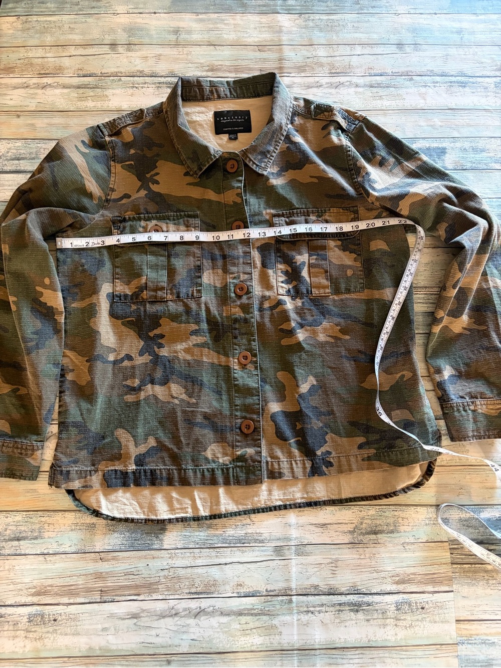 Sanctuary Clothing Camo Rip Stop Skater Jacket/Shirt Size XL - Picture 5 of 6